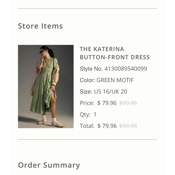 Anthropologie Katerina Button-Front Dress - Picture 1 of 7
